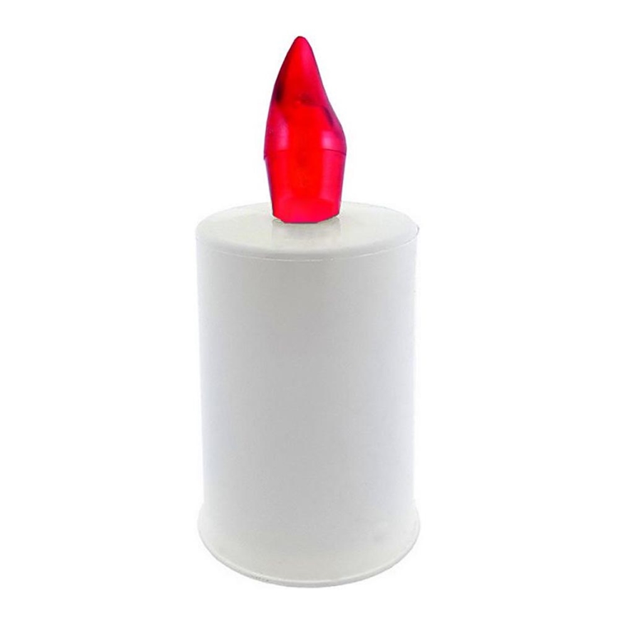 Bougie LED/2xAA blanc chaud 10,8 cm blanc/rouge