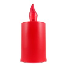 Bougie LED/2xAA blanc chaud 10,8 cm rouge
