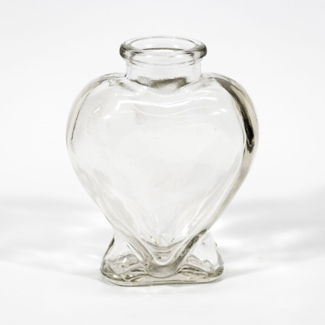 Bouteille en verre en forme de cœur 200 ml transparente