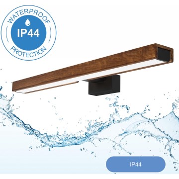 Brilagi - Éclairage de miroir salle de bain WOODY MIRROR LED/12W/230V IP44 chêne/noir