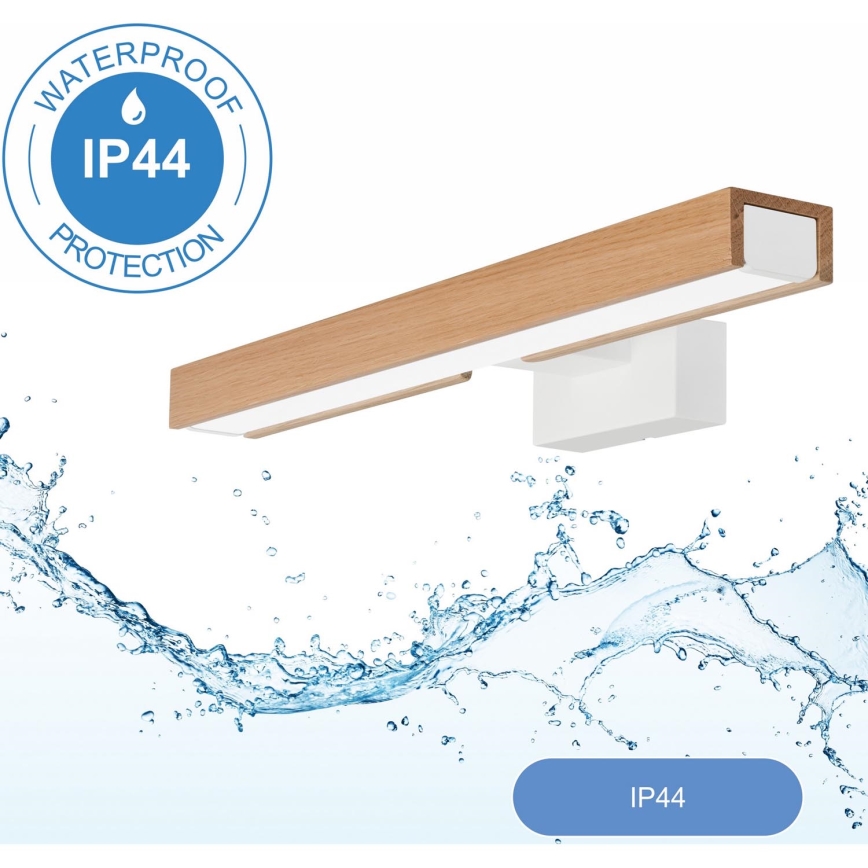 Brilagi - Éclairage de miroir salle de bain WOODY MIRROR LED/8W/230V IP44 chêne/blanc