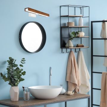 Brilagi - Éclairage de miroir salle de bain WOODY MIRROR LED/8W/230V IP44 chêne/blanc