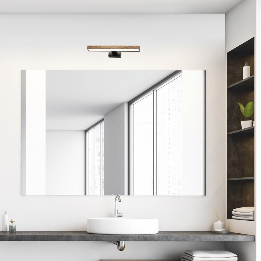 Brilagi - Éclairage de miroir salle de bain WOODY MIRROR LED/8W/230V IP44 chêne/noir