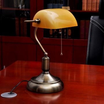 Brilagi - Lampe de table BANK OFFICE 1xE27/60W/230V laiton/orange