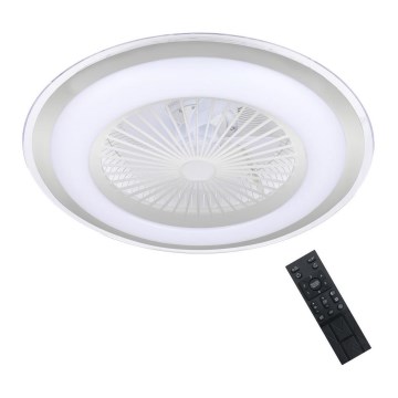 Brilagi - Luminaire à intensité variable avec ventilateur RONDA LED/48W/230V 3000-6000K argenté+ télécommande