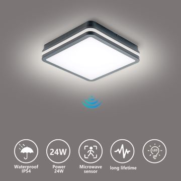 Brilagi - Luminaire extérieur avec détecteur BENE LED/24W/230V 26x26 cm anthracite IP54