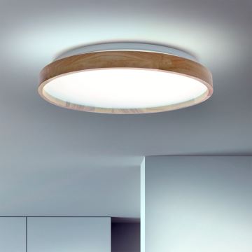 Brilagi - Plafonnier à intensité variable ALSON LED/48W/230V 3000-6500K chêne d. 39,5 cm + télécommande