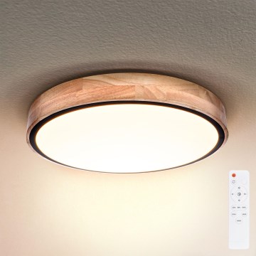 Brilagi - Plafonnier à intensité variable GLORIA LED/48W/230V 3000-6500K chêne d. 40 cm + télécommande