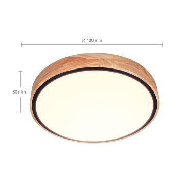 Brilagi - Plafonnier à intensité variable GLORIA LED/48W/230V 3000-6500K chêne d. 40 cm + télécommande