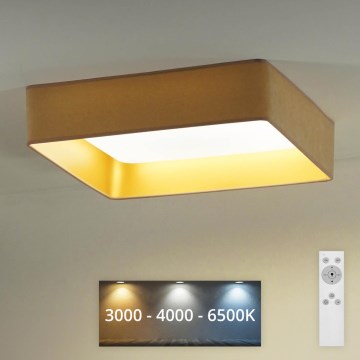 Brilagi - Plafonnier à intensité variable LED VELVET SQUARE LED/24W/230V 3000/4000/6500K + télécommande beige