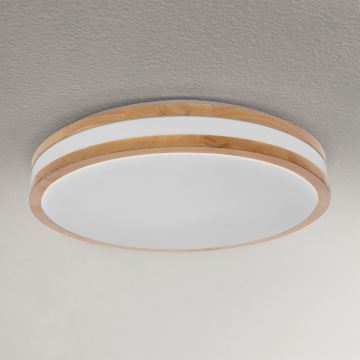 Brilagi - Plafonnier à intensité variable MOLINA LED/48W/230V 3000-6500K chêne d. 38 cm + télécommande