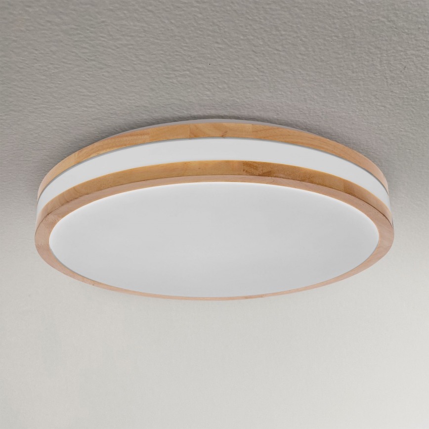 Brilagi - Plafonnier à intensité variable MOLINA LED/48W/230V 3000-6500K chêne d. 38 cm + télécommande