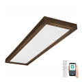 Brilagi - Plafonnier à intensité variable salle de bain WOODY FRAME LED/50W/230V chêne noyer 120x30 cm 3000-6000K IP44 + Télécommande