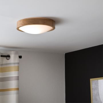 Brilagi - Plafonnier LED CARVALHO SLIM 1xE27/60W/230V chêne d. 27 cm