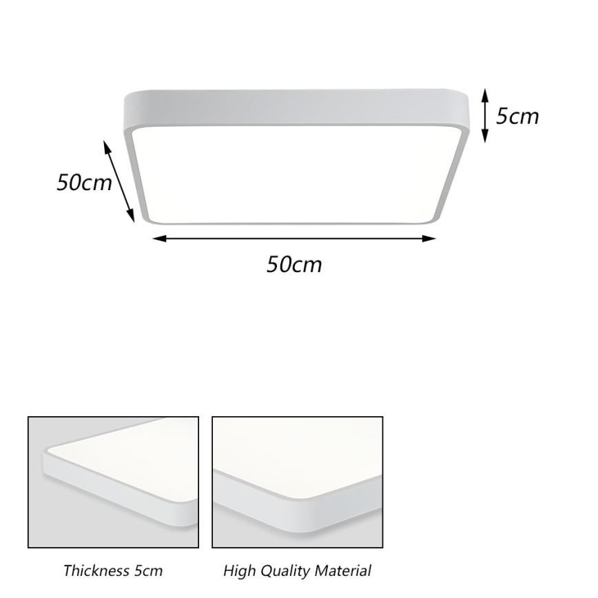 Brilagi - Plafonnier POOL LED/48W/230V 3000/4500/6000K 50x50 cm blanc