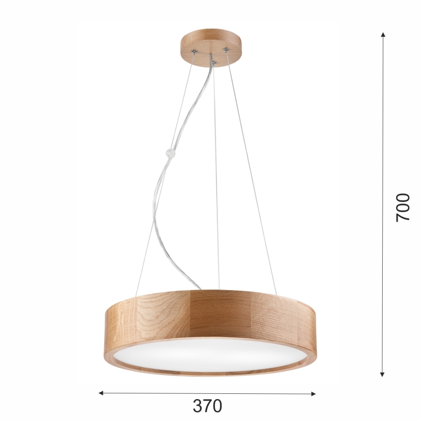 Brilagi - Suspension filaire LED CARVALHO 2xE27/60W/230V chêne d. 37 cm