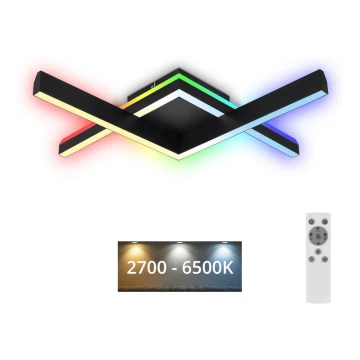 Brilo - LED RGBW Plafonnier à intensité variable FRAME 2xLED/9W/230V 2700-6500K + télécommande