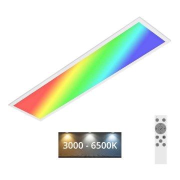 Brilo - Plafonier RGBW à intensité variable SLIM LED/24W/230V 3000-6500K 100x25 cm + télécommande