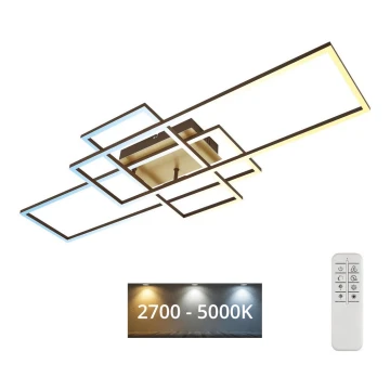 Brilo - Plafonnier à intensité variable FRAME LED/51W/230V 2700-5000K marron/doré + télécommande