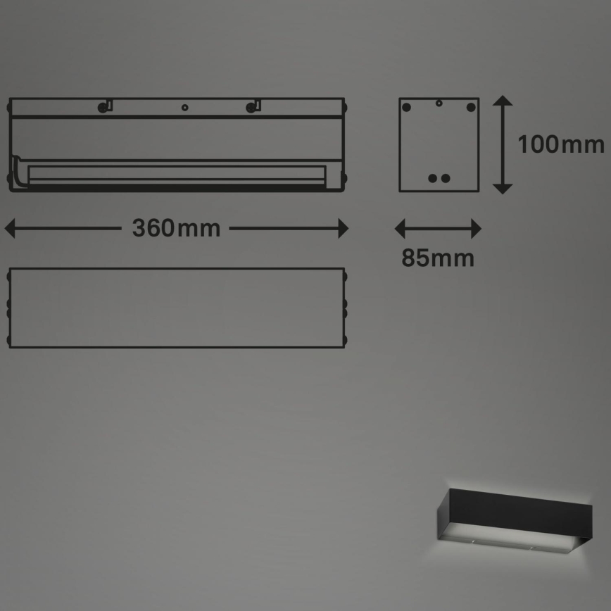 Briloner 2204-015 - Applique murale extérieure LED/8W/230V IP44 noir