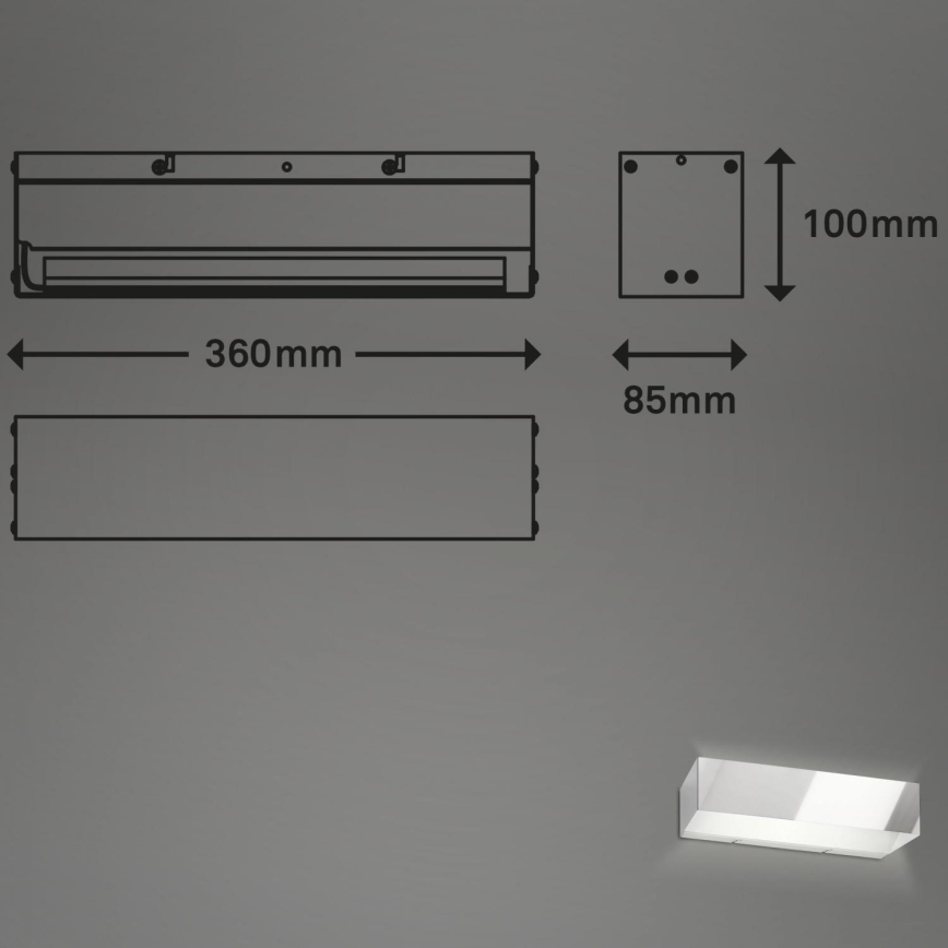 Briloner 2204-018 - Applique murale extérieure LED/8W/230V IP44 chrome