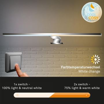 Briloner 2299-018 - Eclairage de miroir salle de bain à intensité variable COOL&COSY LED/8W/230V 2700/4000K IP44