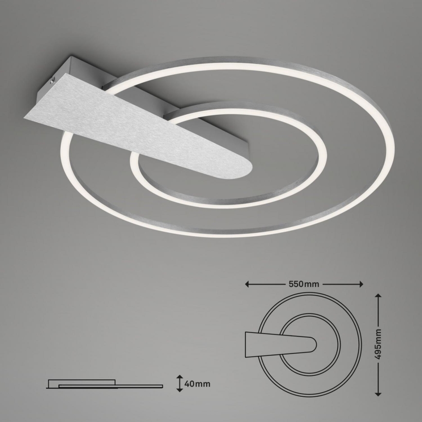 Briloner 3543-018 - Plafonnier à intensité variable NICO LED/25W/230V chrome