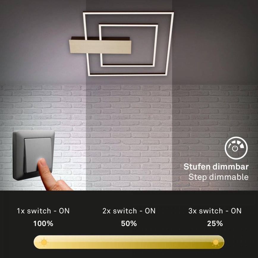 Briloner 3545-017 - Plafonnier à intensité variable NICO LED/25W/230V doré