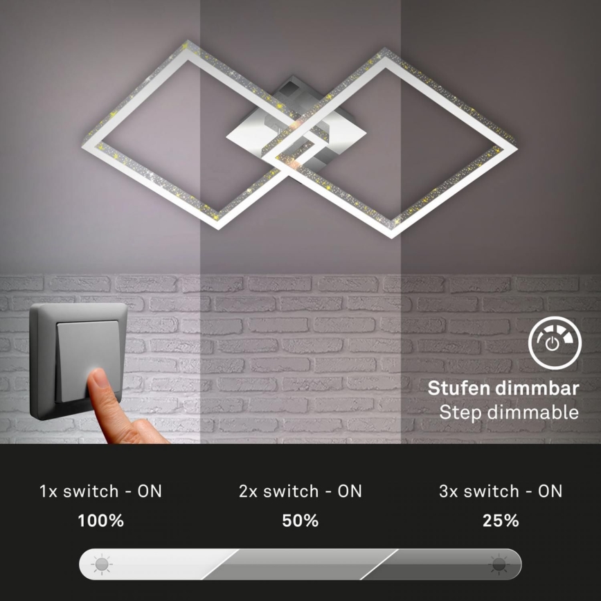 Briloner 3751-019 - Plafonnier à intensité variable FRAME LED/20W/230V chrome