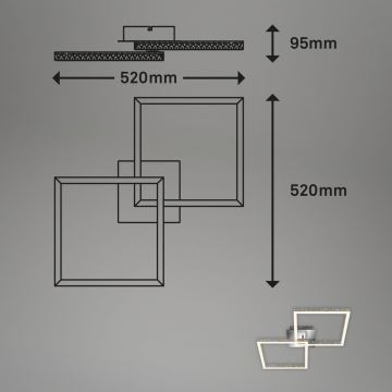 Briloner 3751-019 - Plafonnier à intensité variable FRAME LED/20W/230V chrome