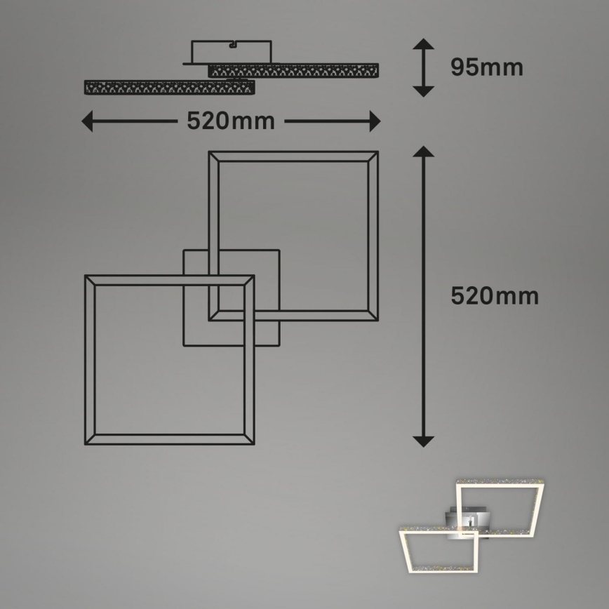 Briloner 3751-019 - Plafonnier à intensité variable FRAME LED/20W/230V chrome