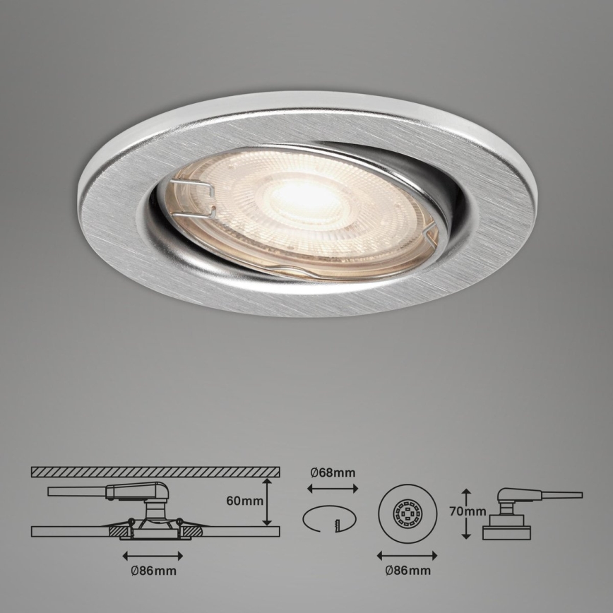 Briloner 7144-039 - lot 3x Spot encastrable de salle de bain LED SLIDE 1xGU10/4W/230V IP23