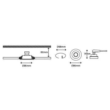 Briloner 7148-032-LOT 3x Spot de salle de bain à intensité variable LED 1xGU10/5W/230V IP23