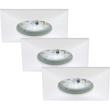 Briloner 7205-036 - LOT 3x Spot encastrable de salle de bain ATTACH LED/5W/230V IP44 blanc