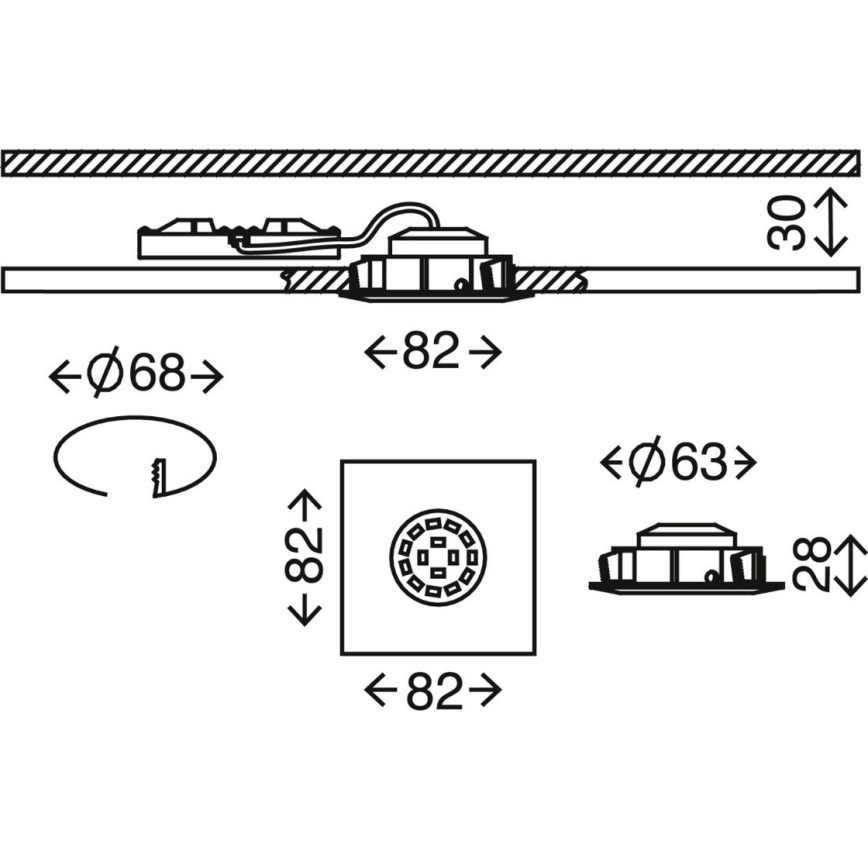 Briloner 7210-032 - LOT 3x Spot encastrable de salle de bain ATTACH LED/5W/230V IP23 chrome