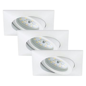 Briloner 7210-036 - LOT 3x Spot encastrable de salle de bain ATTACH LED/5W/230V IP23 blanc