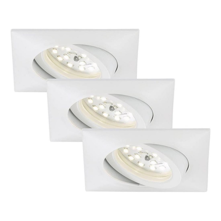 Briloner 7210-036 - LOT 3x Spot encastrable de salle de bain ATTACH LED/5W/230V IP23 blanc