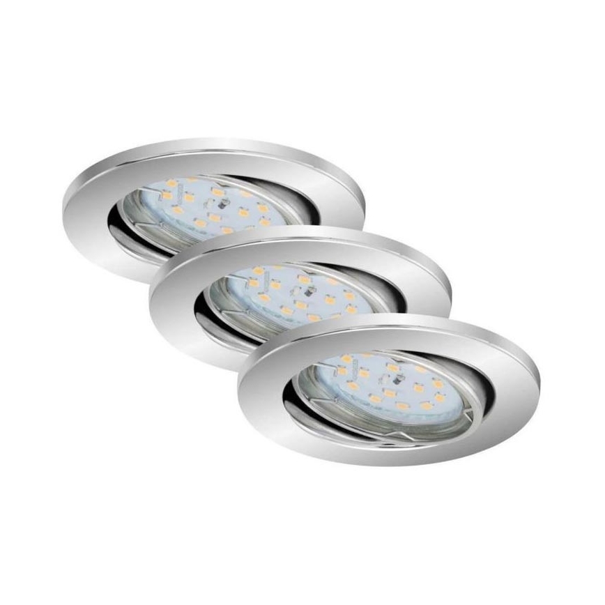 Briloner 7219-038 - LOT 3x Luminaire de salle de bain encastrable à intensité variable 1xGU10/5W/230V IP23