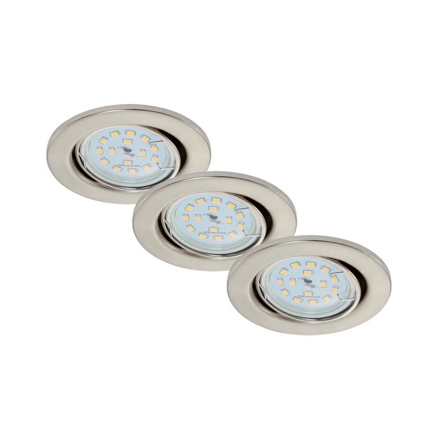 Briloner 7220-032 - LOT 3x Luminaire salle de bain LED FIT 1xGU10/5W/230V Nickel mat