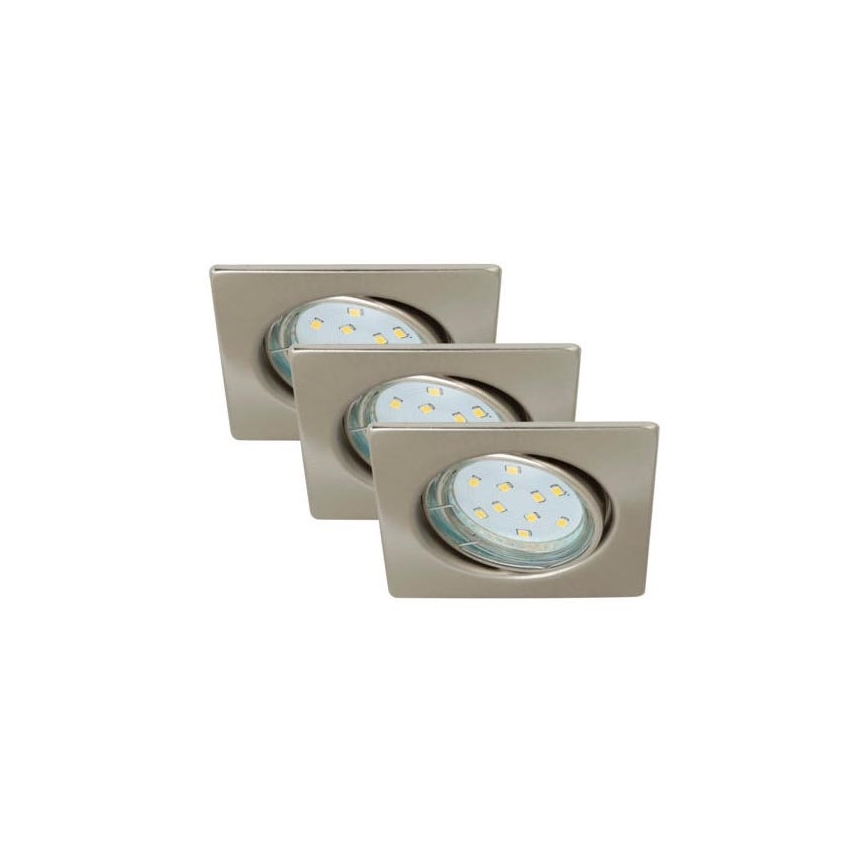 Briloner 7230-032 - LOT 3x Spot encastrable LED salle de bain SQUARE 1xGU10/3W/230V