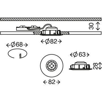 Briloner 7232-019 - Spot encastrable de salle de bain à intensité variable LED/5,5W/230V IP23