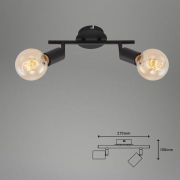 Briloner 10104890 - Spot 2xE27/60W/230V noir