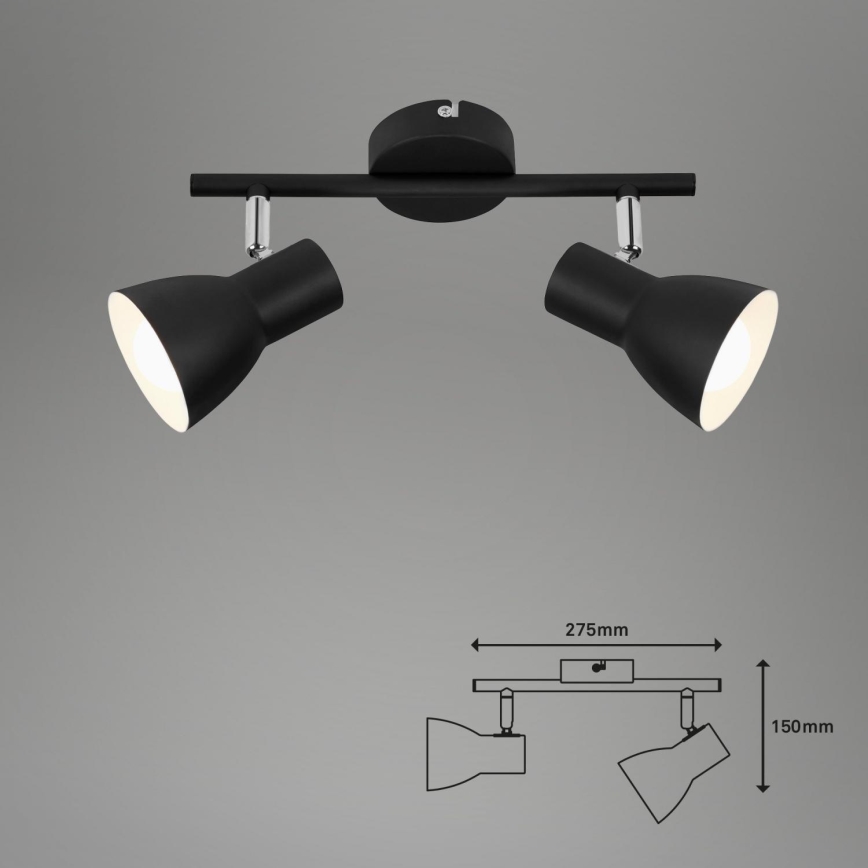 Briloner 10698891 - Spot 2xE14/25W/230V noir