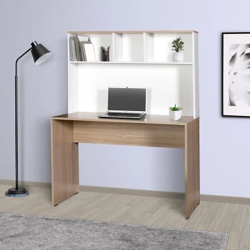 Bureau 149x110 cm blanc/marron