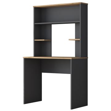 Bureau avec étagère RANI 90x155,6 cm anthracite/marron