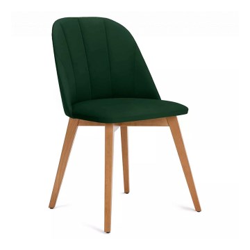 Chaise de salle à manger RIFO 86x48 cm vert foncé/chêne clair