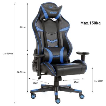 Chaise gaming VARR Nascar noir/bleu