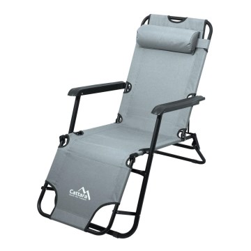 Chaise pliable et réglable grise/noire