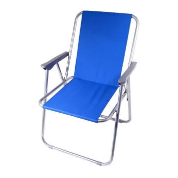Chaise pliable mat chromé/bleue