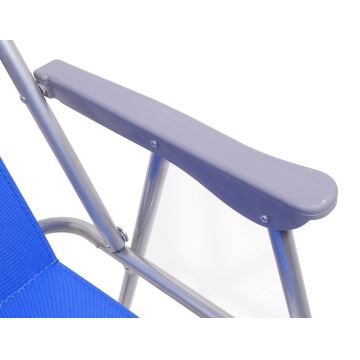 Chaise pliable mat chromé/bleue